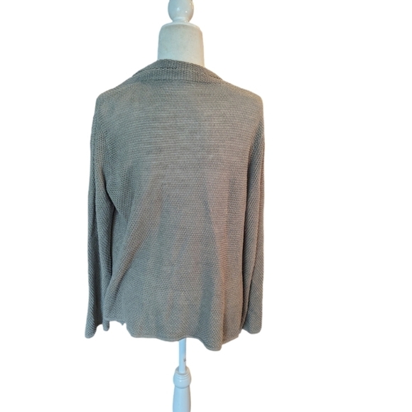 Pure Jill linen blend lightweight open front long cardigan greize neutral sz M - Picture 5 of 8